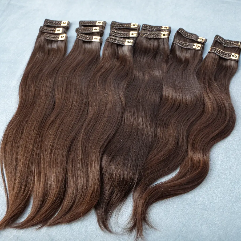 Remy Clip-In Hair Extensions - Chestnut Brown